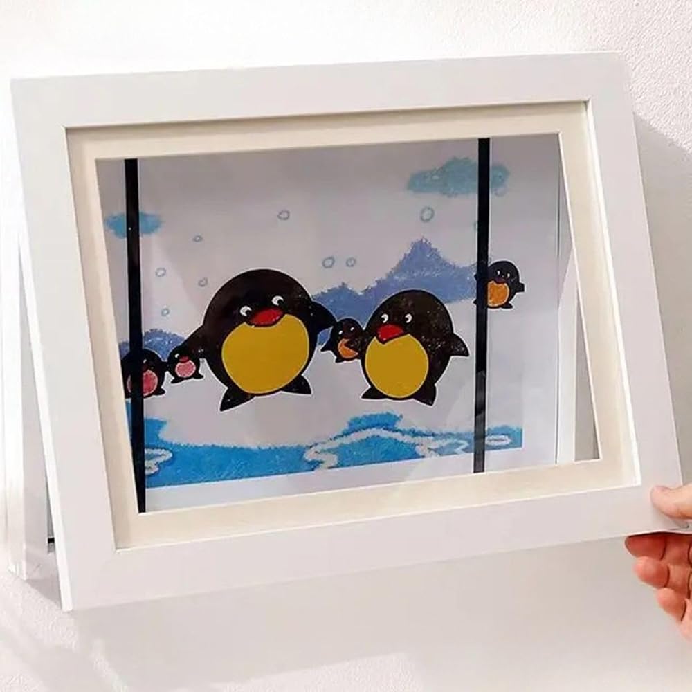 Animokids Çocuk Resim Sanat Çerçevesi – Mıknatıslı Kapaklı, Duvara Asılabilir, Etkinlik Sergileme Çerçevesi, Çocuk Çizimleri için Katlanabilir Çerçeve, A4 (Beyaz)
