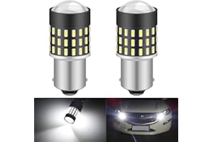 KATUR 1156 BA15S Bombilla de luz de LED 3014 54 Conjuntos de Chips de 650 lúmenes Reemplazar para la señal de Giro Respaldo Luces de Freno de Cola de Freno inversas, Xenón Blanco (Paquete de 2)