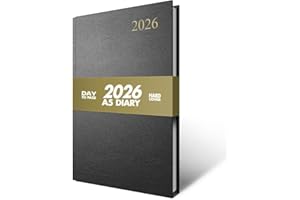 STRIYCO ESSENTIALS 2026 Diary A5 Day Per Page - Planner & Organiser with Notes, Monthly Calendar, UK Holidays, Festivals, Dialling Codes & Conversion Charts | 2026 Diary A5 Page a Day for Home, Office & Work