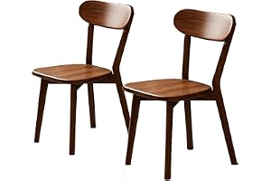 Matstolar i massivt trä 2/4 set, 100 % naturlig ek köksstolar med rundade kanter böjd rygg, perfekt för kaffe restaurang valn