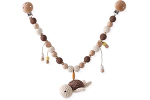 Ueiwffzo Kinderwagen Kette Baby Mobile, Kinderwagenkette Aus Holz Und Baumwolle Gehäkelt Babyspielzeug Kinderwagen Spielzeug Für Babys (Schildkröte)