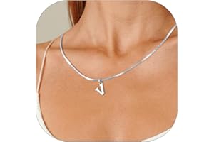 Esmoly Iniziale Collana Argento Oro 14K Choker Con 26 Lettera A-Z Regalo Compleanno Donna Ragazza 16+2 Inches