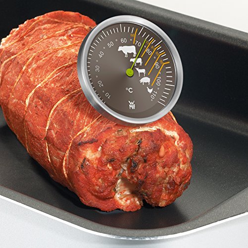 WMF Bratenthermometer Scala Grillthermometer Steakthermometer mit Markierung der empfohlenen Garpunkte für Steak Rind Kalb Lamm Schwein und Geflügel Sonde bis 110°C - 3