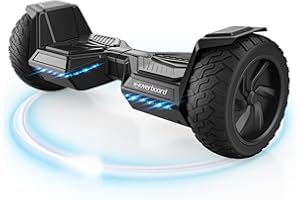 ‎ISINWHEEL isinwheel Hoverboard Offroad, 8, 5 Zoll Offroad-Reifen alle Gelände Hoverboards, für Kinder Erwachsener LED-Seitenlichter, Starker Dual Motor mit Bluetooth Lautsprecher, CHIC-D20, Schwarz