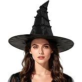 GUIZIYAO Women's Witch Hat, Halloween Witch Hat, Halloween Hat, Suitable for Carnival, Cosplay and Theme Parties