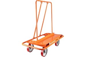 Wiltec Carrello porta lastre in cartongesso fino a 1500 kg,in acciaio, con 4 ruote, 120 x 59 x 110 cm, per il trasporto di pannelli, finestre, ecc