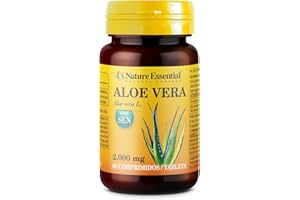 NATURE ESSENTIAL Aloe vera 2000 mg 60 comprimidos | Bote para 1 Mes | Sen y Calcio | Sistema Hepático
