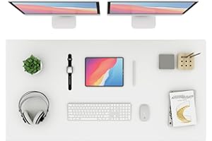 K KNODEL Duży podkład pod biurko, podkładka biurowa, podkład pod laptop dla biurka, ochraniacz biurka, podkład na pulpicie, podkład do pisania na biurku, podkładka pod pisak (60x120cm, Biały)