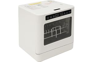 HUOMMGS Mini Geschirrspüler 6-8 Maßgedecke Tischspülmaschine 800W Tischgeschirrspüler mit 4 Reinigungsmodi Tischplatte Spülmaschine mit LED Anzeige Camping Spülmaschine für Schlafsäle, Wohnmobile