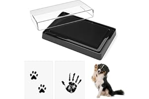 QOCO Cat and Dog Pet Paw Print Kit, Pet-Safe Ink Pad Imprint Pawprint Keepsake Kit Family Keepsake for Puppy Animal Memorial Gifts Pet Friendly(Black Ink)