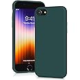 YATWIN Silicone Case for iPhone SE 2020/2022, iPhone 8/7, Soft-Touch, Shockproof, DustProof, Antiskid Apple Phone Cover for iPhone SE 2nd 3rd Generation - Dark Green