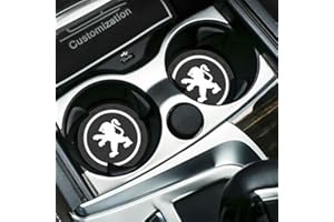 PSL Car Cup Holder Coasters Silicone Anti Slip Coaster Insert Cup Mat Accessories for Peugeot Cars 2 pieces