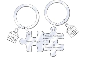 JRZDFXS 2 Piezas Puzzle Partner Llavero Nuevo Casa Colgante Set Letters aleación acero inoxidable Llavero pareja Amor Amistad Regalos el día de San Valentín, Navidad, Regalos Cumpleaños