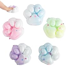 Lot De 4 Jouets Squishy En Forme De Patte De Chat - Anti-stress, Kawaii - Pour Enfants Et Adultes - TPR Souple - 6x5x2 Cm