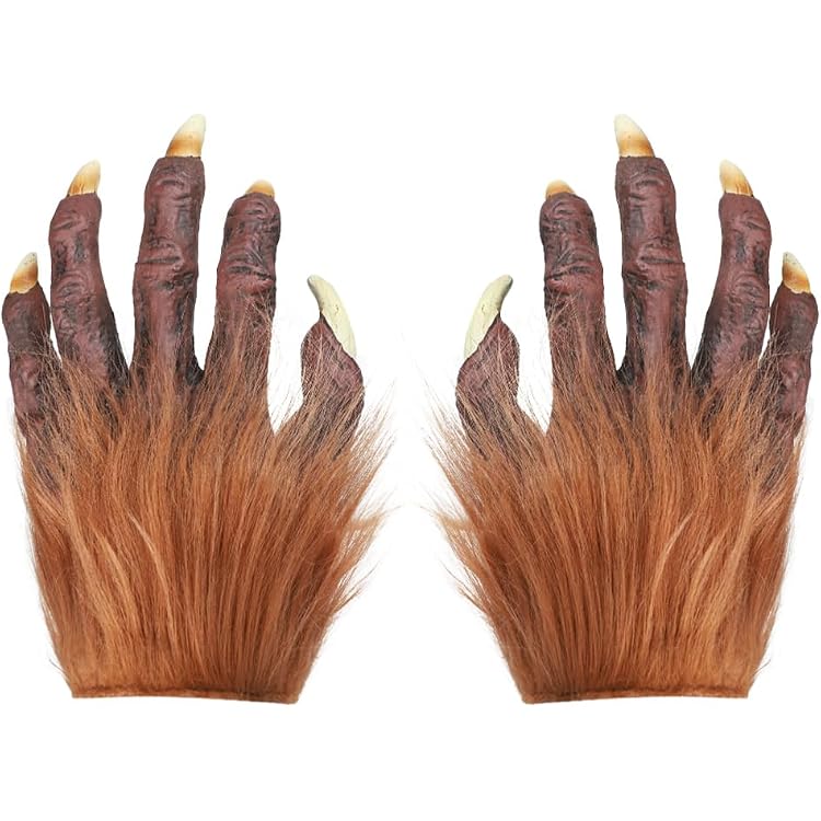 Gants De Loup-garou Halloween – Fourrure Synthétique, Griffes, Taille Unique – Pour Costume, Fête, Cosplay