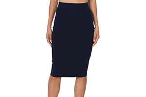 Pretty Fashion Plain Pencil Skirt with Separate Elasticated Waist Women's Midi Length Skirt Approx 25 Inches Knee Length Ladies Skirt Multiple Colours Plus Size Curve UK 8-22
