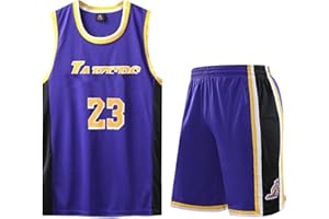 ZGHQHCDRH Completo Basket Bambino, Maglia Basket Ragazzo Kit, Canotta Basket e Pantaloncini, Set di Maglie per Bambini, Taglia: 22-2 (Altezza: 120-160 CM)
