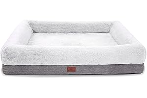 WINDRACING Orthopedic Dog Beds for Extra Large Dogs, Waterproof Dog Bed, Bolster Sides Dog Sofa Bed with Removable Washable Cover & Non-Skid Bottom, Egg Foam Big Dog Couch for Pet Sleeping, Gray Pet Bed