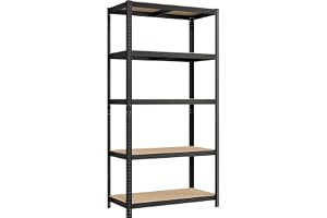 SONGMICS Förvaringshylla, Metallhylla, 5 Hyllplan, 50 x 100 x 200 cm