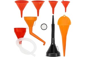 GENERISCH 8 Stück Trichtersatz,Einfülltrichter Set, Trichter mit Schlauch und Sieb, Kraftstofftrichter mit Abnehmbarem Schlauch, Universal Auto Benzin Kraftstoff Trichter Set für KFZ, Auto,Werkstatt & Haushalt