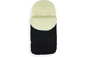 OLOBABY Universal Baby Stroller cosytoes Liner Buggy Padded Footmuff (Wool) (Black)