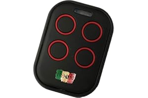 BOON Mando a distancia universal automático, autoaprendizaje italiano para puertas automáticas de garaje basculantes, alarmas y automatismos, 433 MHz, copia rápida, código fijo (rojo)