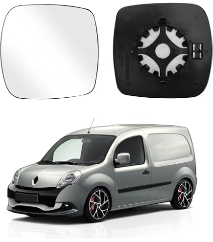 Glace Rétroviseur Extérieur Dégivrante Gauche Avec Support - Compatible Kangoo 2, Grand Kangoo, Citan, NV250