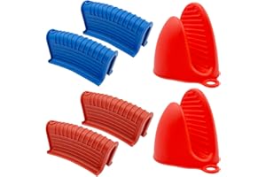 DanziX 2 paia di supporti in silicone per maniglie, manico caldo per padella coprivaso, manico in ghisa, antiscivolo, resistente al calore, con 2 manopole in silicone