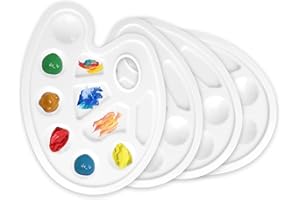 CHICQUENCH Palette Peinture,4PCS Peinture Palette,Aquarelle Peinture Palette,Palette Aquarelle,Palette en Plastique,Minis Palette De Peinture,Peinture À l'huile Accessoires De Mélange De Couleur,Palettes