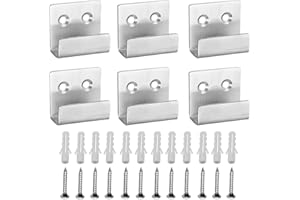 POSIONKS JUN-H 6 Pièces Crochets Robustes De Mur En Acier Inoxydable Brossé - Titulaire De L'appareil En Métal pour Salle De Bain, Cuisine et Garage Avec Fixations