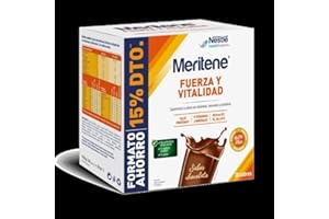Meritene, Fuerza y Vitalidad, Batidos Sabor Chocolate, Fuerza para tus Músculos, Vitalidad para ti, Solución Nutricional para Adultos con Proteínas, Vitaminas y Minerales, 30 Sobres, 900 gr