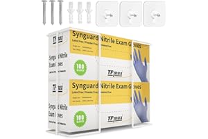 TPMAX Extra Large XL Gloves Facial Tissue Box Holder, Wire Rack Dispenser - Mounting Accessories Included - Holds up to 2 Boxes - Perfect for Lab, Food Service and Home