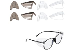 GIEEU 4 paia di Protezioni Laterali per Occhiali,Protezione Laterale di Sicurezza per occhiali da piccola a media