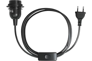 ‎EAZY CASE E27 Lamp Socket with 3.5 m / 5 m Cable, Switch, Screw Ring for Lampshade and Power Plug