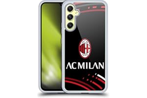 Head Case Designs Licenza Ufficiale AC Milan Curvato Modelli Cresta Custodia Cover in Morbido Gel Compatibile con Samsung Galaxy A34 5G