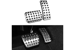 Dixhills 2 pezzi coperture antiscivolo per gas e pedali freno di ricambio per pedali A B GLA GLE Classe CLA W176 W246 X156 W166 C117 in acciaio inox per Mercedes, accessori senza foratura