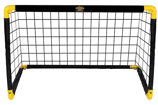 Umbro Fotbollsmål – 90 x 59 x 61 cm – Vikbart Fotbollsmål för Trädgård, Barn och Vuxna – In- och Utomhusbruk – Metall, Svart