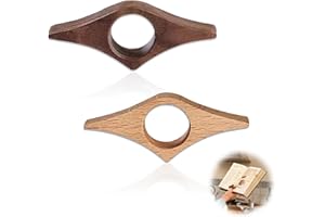 JSUOEO 2 soportes para pulgar de 25 mm, marcadores de páginas de madera, anillo para el pulgar, soporte lateral para libros, accesorios para lectura y profesores (haya + nogal)