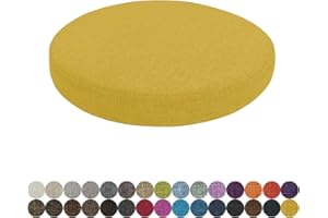 Lsjoaw Cojin Redondo Silla 30 X 30 X 3CM(1 Pieces) Cojin Taburete Redondo Cojín de Asiento para Silla Almohadillas Redondas para Comedor Interiores y Exteriores Cocina oficinas jardín,Amarillo