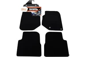 CLICK-CARMATS Fully Tailored Deluxe Car Mats to fit Peugeot 2008 (not electric models) 2020-onwards - 4 Piece - Black Carpet - Black Trim - Heavy Duty Heel Pad - 20-4415