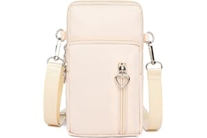 BRINNY Damska torebka, torba na ramię, torba na ramię, ze sztucznej skóry, 3 kieszenie na zamek błyskawiczny, uniwersalna torba na telefon komórkowy do zawieszenia, portfel na telefon komórkowy poniżej 7