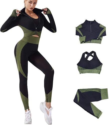 Ensemble Sport Femme Dear-XiaoBao - Haut Manches Longues Léopard + Leggings, Tenue De Yoga Fitness 2 Pièces Douce Et Confortable - 3