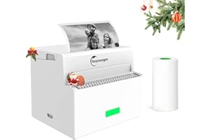 Buyounger Imprimante Thermique, Imprimante Portable, Mini Imprimante Portable Imprimante Photo Portable,Monochromes Compatible avec Android,système iOS, pour Photo Étiquettes Memo