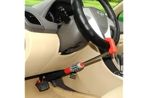 WANLIAN Urządzenie blokujące kierownicę, alarm samochodowy, pedał hamulca/sprzęgło/stalowa blokada kierownicy samochodu, wytrzymałe zabezpieczenie przed kradzieżą blokada furgonetki samochodowej,