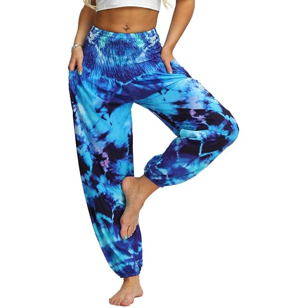 Sarouel Femme Bohème - Pantalon Éléphant Lâche, Coton Rayonne, Taille Haute, Imprimé Floral