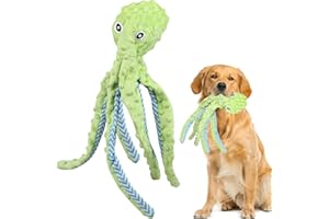 Speedy Panther Juguetes de pulpo para el aburrimiento, juguetes suaves para perros grandes, juguete chirriante, juguetes de peluche sin relleno para perros pequeños, medianos y grandes