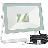 MEIHUA 60W LED Strahler 6000LM Superhell LED Scheinwerfer 6500K Tageslichtweiß LED Fluter Außen Strahler IP66 Wasserdicht Flu