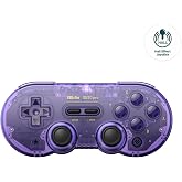 8Bitdo Sn30 Pro Bluetooth Kablosuz Hall Effect Oyun Kolu Mor Transparan- Nintendo Switch/Switch 2, PC, macOS, Android, Steam 