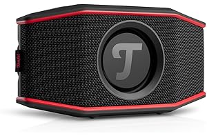 Teufel ROCKSTER GO 2 Bluetooth Speaker - Tragbarer Lautsprecher für draußen, mit Langer Akkulaufzeit (28 h), Wasserdicht IP67, Wireless Musikstreaming, USB Soundcard, Outdoor - schwarz/rot