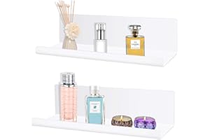 Collazoey 2 szt. regał ścienny bez wiercenia, regał ścienny akrylowy, zapewnia miejsce na książki i zdjęcia, dekoracja domu, regał ścienny, nadaje się do kuchni, łazienki, biura, salonu, biały